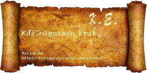 Königstein Erik névjegykártya